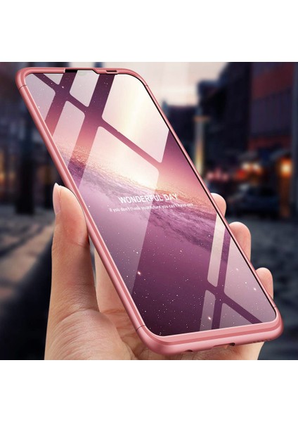 Huawei Y7 Prime 2019 Kılıf Double Dip 360 Protective Rose Gold