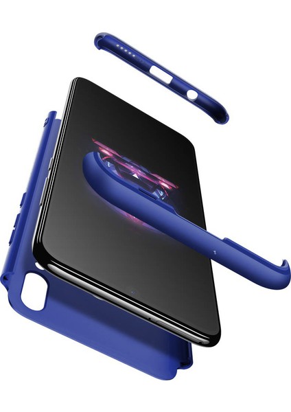 Huawei Y7 Prime 2019 Kılıf Double Dip 360 Protective Lacivert