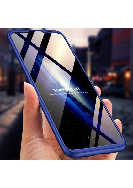 Huawei Y7 Prime 2019 Kılıf Double Dip 360 Protective Lacivert
