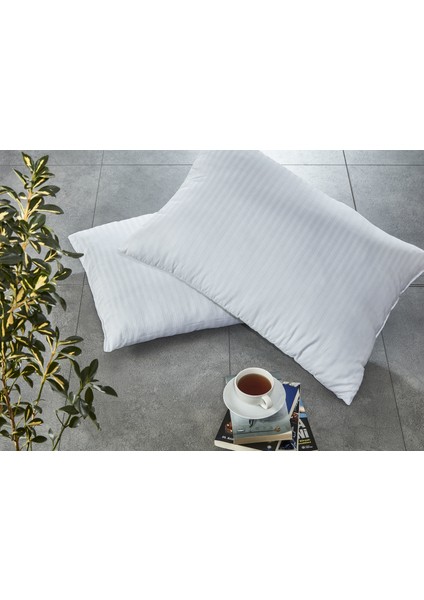 Çizgili Pamuk Saten Yastık 800Gr (1 Adet)