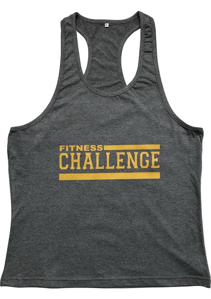 Fitness Gym Tank Top Atlet Sporcu Atleti Gri 5005