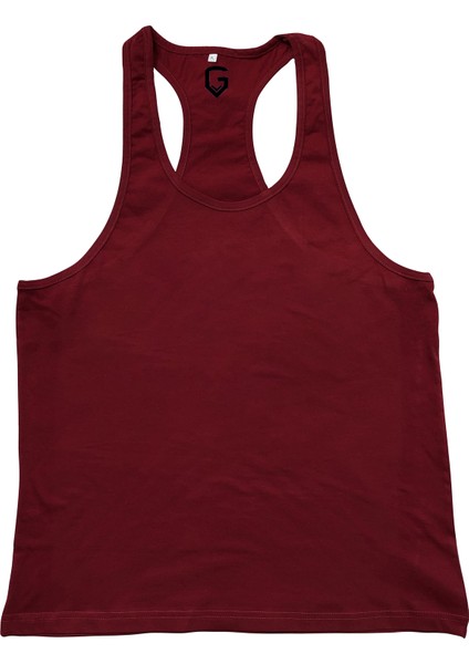 Top Glory Fitness Gym Tank Top Atlet Sporcu Atleti Bordo 5028