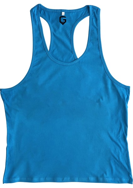 Fitness Gym Tank Top Atlet Sporcu Atleti Açık Mavi 5027