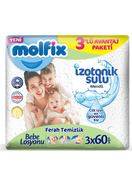 İzotonik Ferah Temizlik Bebe Losyonlu Islak Havlu 180 Yaprak