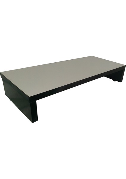 Parlak Siyah Beyaz Zemin Mdf Ekran Altı Yükseltici Monitor Stand 10 cm