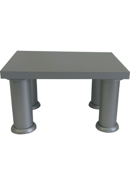 Ergonomik Ekran Yükseltici Monitor Stand Parlak Gümüş Gri 17 cm