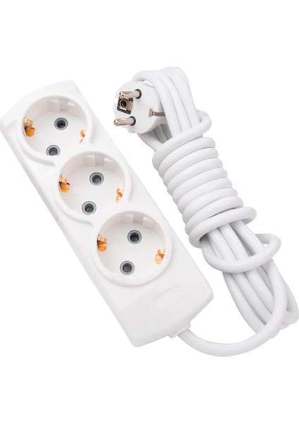Topraklı 3'lü 5 m Kablo Grup Priz