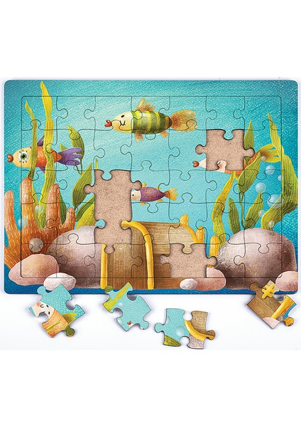 King Of Puzzle Dipteki Hazine Ahşap Puzzle 35 Parça (Xxxv-07)