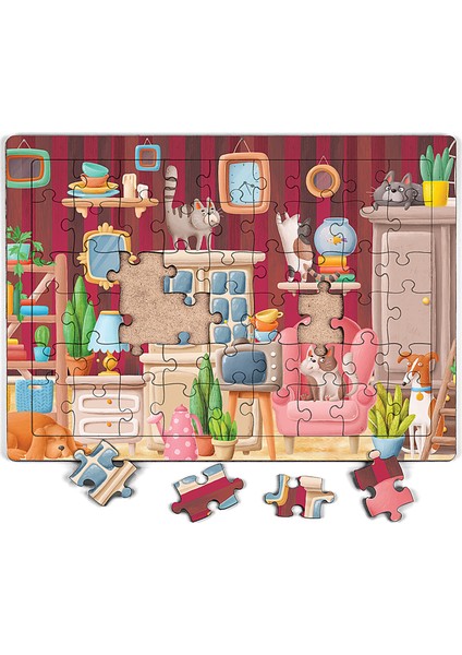 Güzel Evimiz Ahşap Puzzle 54 Parça (Lıv-09)