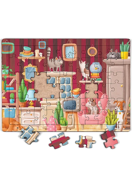 King Of Puzzle Güzel Evimiz Ahşap Puzzle 54 Parça (Lıv-09)