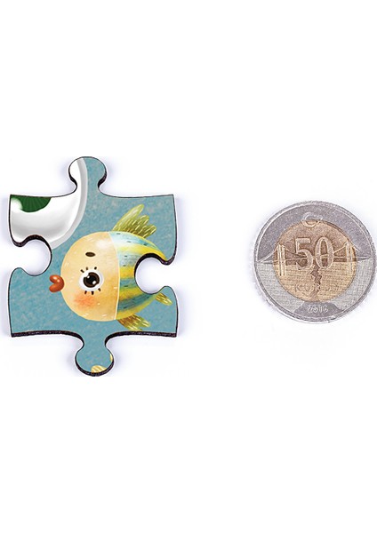 Minik Tekir ve Yumak Ahşap Puzzle 54 Parça (Lıv-17)