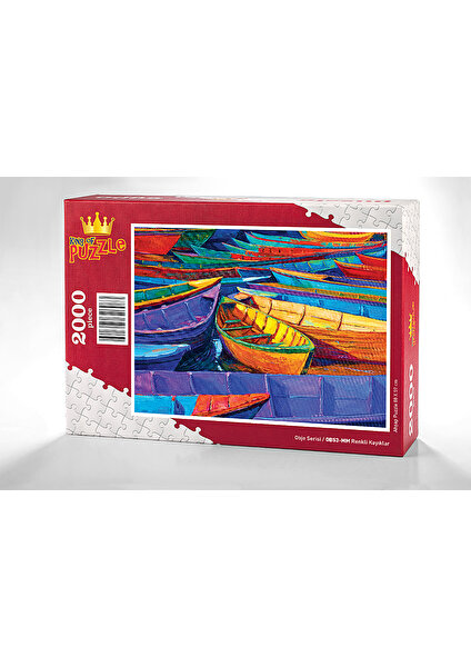 King Of Puzzle Renkli Kayıklar Ahşap Puzzle 2000 Parça (OB53-MM)