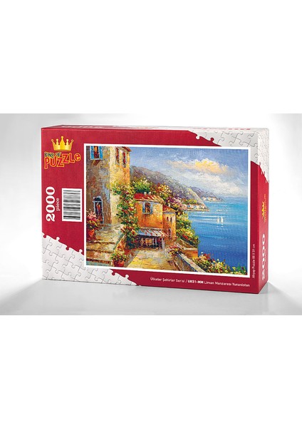 King Of Puzzle Liman Manzarası Yunanistan Ahşap Puzzle 2000 Parça (UK51-MM)