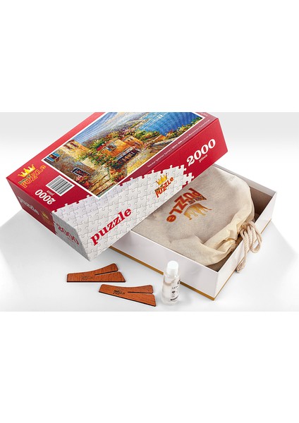 King Of Puzzle Liman Manzarası Yunanistan Ahşap Puzzle 2000 Parça (UK51-MM)