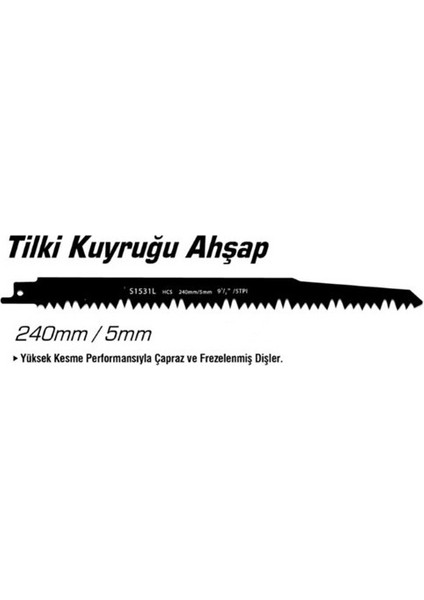 Ağaç Tilki Kuyruğu Ucu Kemik Testeresi Ucu 240 mm 5'li