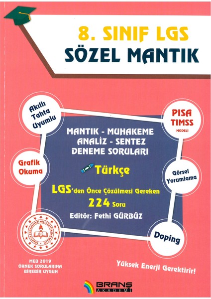 Branş Akademi 8.Sınıf Lgs Sözel Mantık 10 Deneme 2019