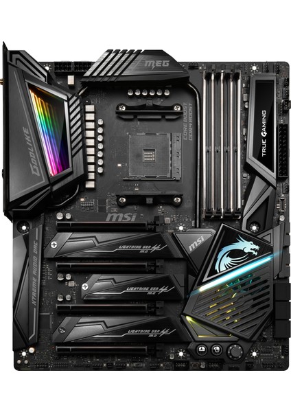 MEG X570 GODLIKE AM4 DDR4 4800 mhz (Oc) 3 x M.2 USB 3.2 WIFI 2 x LAN RGB EATX Anakart