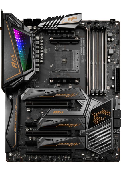 MEG X570 ACE AM4 DDR4 4600 mhz (OC) 3 x M.2 USB 3.2 WIFI 2X LAN RGB ATX Anakart