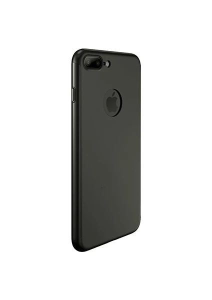 Apple iPhone 8 Plus Kılıf 360 Derece Korumalı Tam Kapatan Koruyucu Sert Kapak Koyu Gri