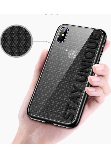 JR-BP397 Apple iPhone X Grid Serisi Mozaik Desenli Silikon Kılıf Yeşil