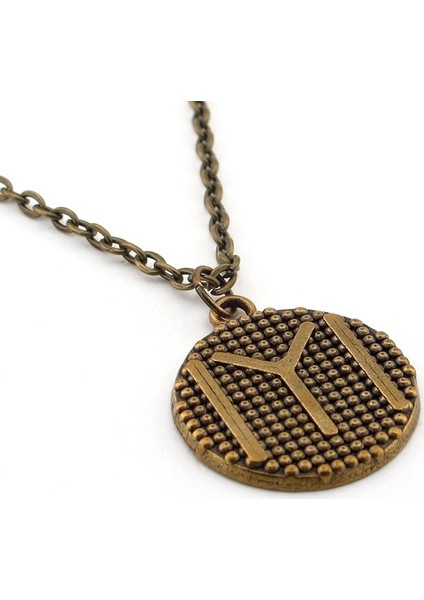 Bronz Metal Kayı Boyu Ok Yay Iyı Yazılı Erkek Kolye Q163