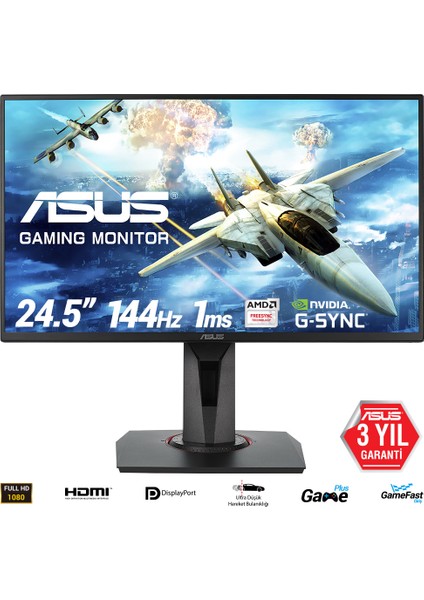 VG258Q 24.5" 144Hz 1ms (HDMI + Display + DVI-D) FreeSync GSync Full HD TN Oyuncu Monitör fiyatları