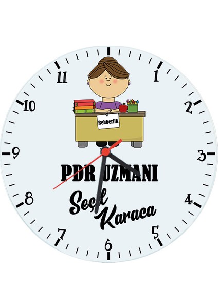 Bayan Rehberlik Öğretmeni Pdr Hediyesi Cam Duvar Saati