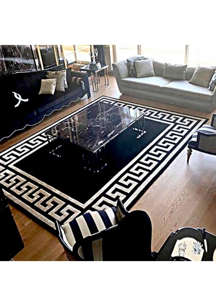 Kaymaz Taban Yıkanabilir Vektörel Geometrik Desenli Dijital Baskılı Halı