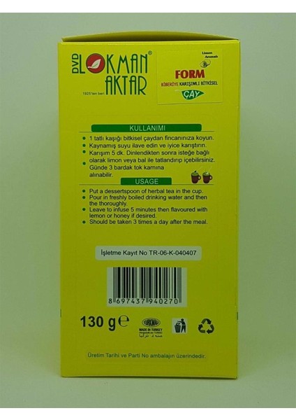 Biberiyeli Form Çayı 130 gr