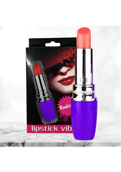 Mini Ruj Görünümünde Klitoral Mastürbatör Vibratör Dildo Mor