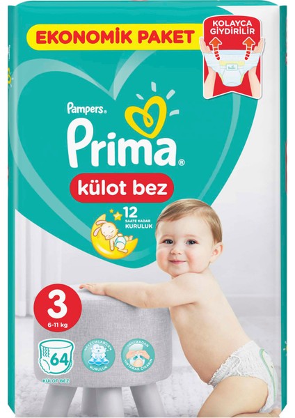 Külot Bebek Bezi 3 Beden 64 Adet Midi Ekonomik Paket