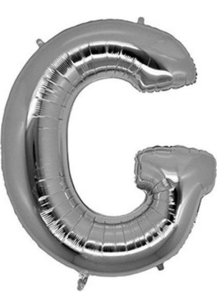 G Harf Gümüş Folyo Balon 16 inç - PartiPan