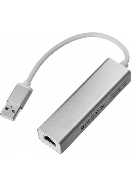 Alüminyum USB To RJ45 Ethernet + USB 3 Port Hub Çoklayıcı