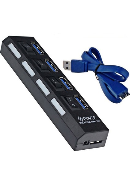 4 Port USB Hub Çoklayıcı USB 3.0 On Off Tuşlu