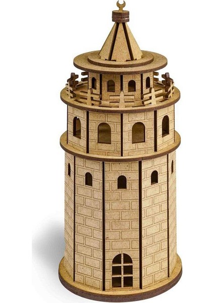3D Ahşap Boyama Maket Galata Kulesi