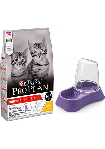 Kitten Özel Tavuklu Yavru Kedi Maması 3 kg + Evohe Mama Kabı
