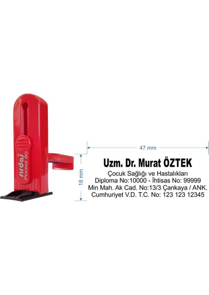 80 Cep Tipi Kişiye Özel Firma Ve Şirket Kaşesi Baskı Rengi Siyah