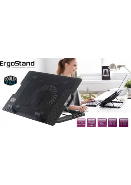 Işıklı Notebook Soğutucu Fan 5 Kademeli Stand NB339