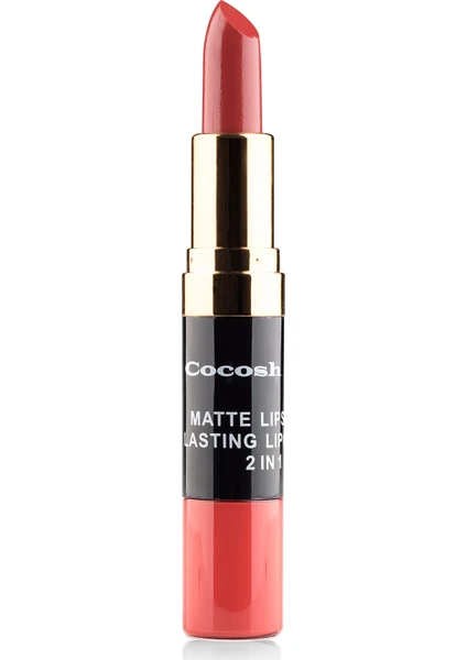 Smile Matte Lipstick & Lipgloss Ruj 2in1 01 Red, Mat-Islak Deneyim Bir Arada, Yoğun Pigmentasyon