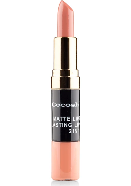 Cocosh She Matte Lipstick Lasting Lipgloss 2 in 1 Smile   Ruj  05 - Nude