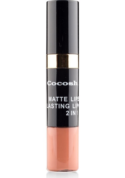 Matte Lipstick Lasting Lipgloss 2 in 1 Smile Ruj 07 - Coffee