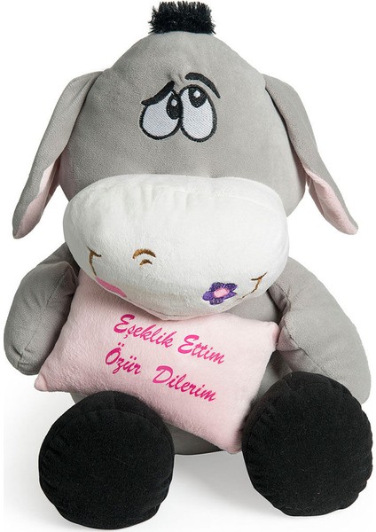 Sevdiklerinize Özel Özür Dilerim Mesajlı Peluş Eşek 50 cm