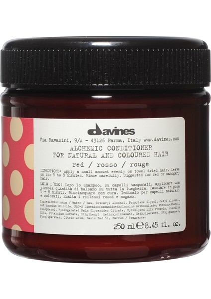 Alchemic Red Kırmızı Saç Kremi 250 ml