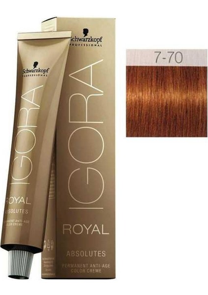 Igora Royal Absolutes Saç Boyası 7-70 Kumral-Doğal Bakır 60 ml