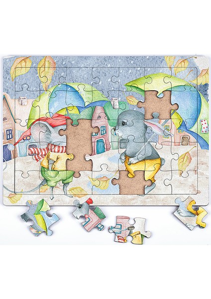 King Of Puzzle Sonbahar Ahşap Puzzle 35 Parça (Xxxv-24)