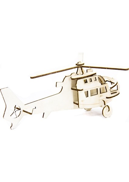 Miko D3D Model Helicopter 3 Boyutlu Ahşap Puzzle Model