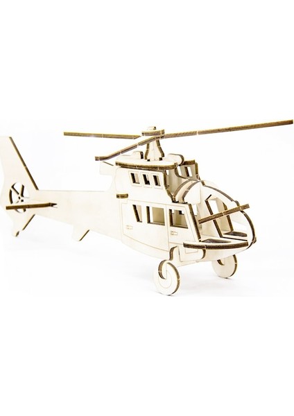 Miko D3D Model Helicopter 3 Boyutlu Ahşap Puzzle Model