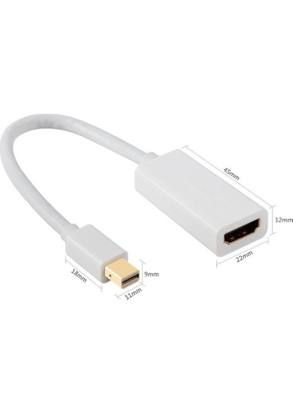 Mini Display Port Hdmı Çevirici Adaptör 20Cm Apple Mac