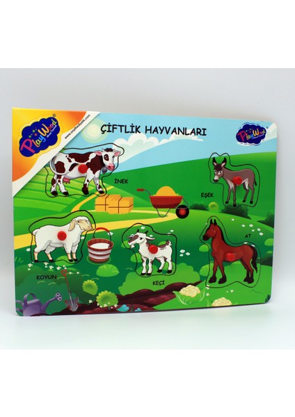 Ahşap Tutmalı Çiftlik Hayvanları
