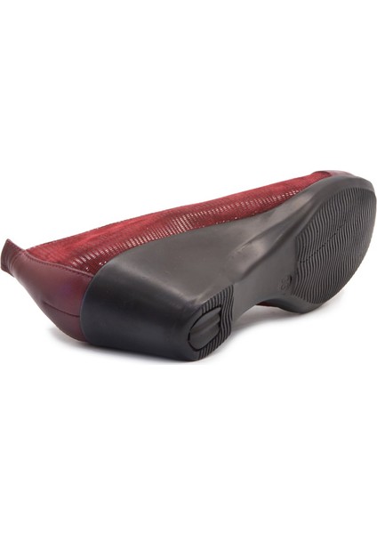 Ang 20K 910 Bordo Dolgu Topuk Ayakkabı